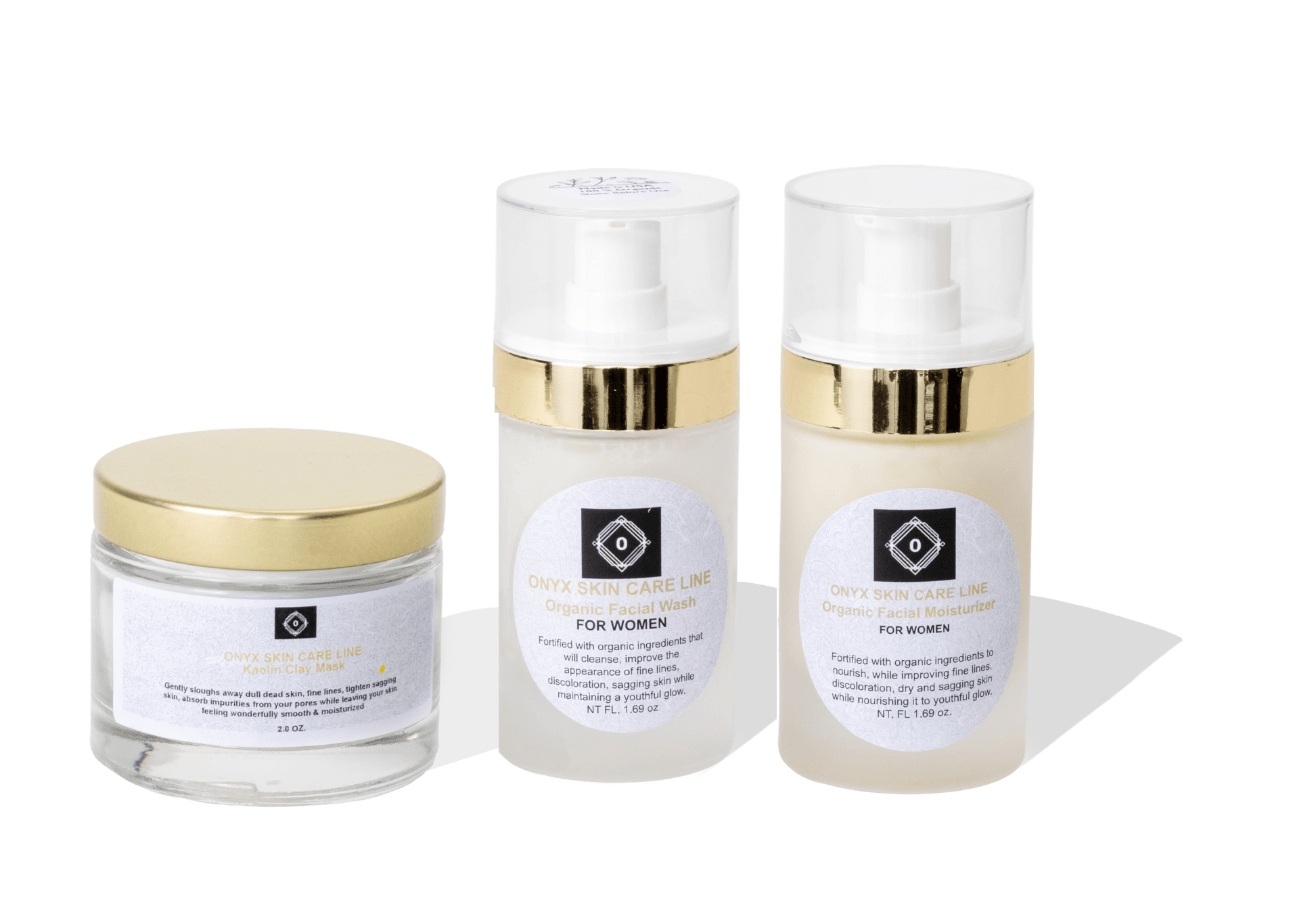 Organic Three Step Facial System - Wash, Moisturizer & Kaolin Mud Mask
